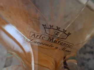 Bottiglia cuore in vetro di Murano nuova