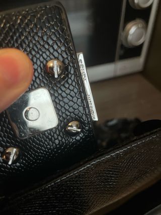 Borsa Fxndi Baguette nera con paillettes