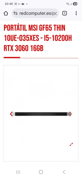 Portátil MSI GF65 Thin RTX 3060 16GB