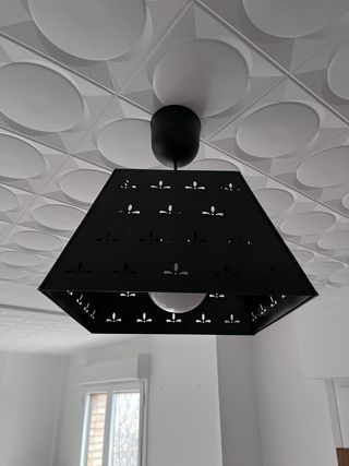 Lámpara colgante cuadrada negra