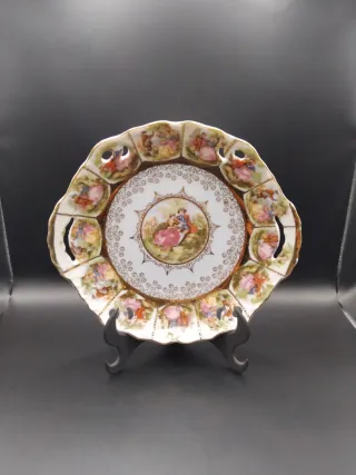 🇩🇪 Fuente de porcelana alemana decorada