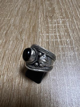 Anillo Tibetano Vintage Onix Negro