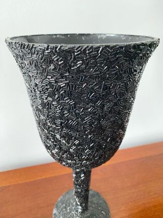 Jarrones decorativas negras de cristal