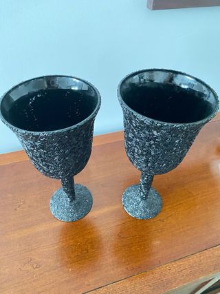 Jarrones decorativas negras de cristal