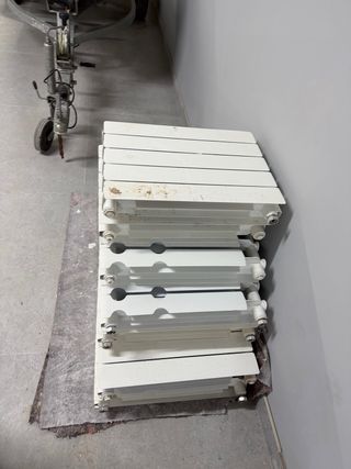 8 Radiadores Agua Calefacción Blancos