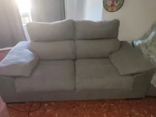 Sofá 2 y 3 plazas gris tela