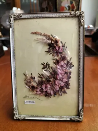 Quadretto vintage fiori secchi Bowen