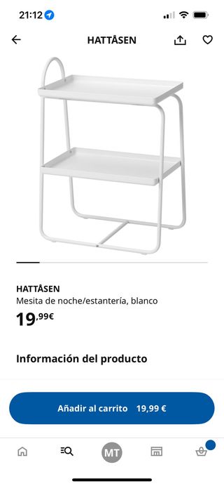 Mesitas de Noche HATTASEN IKEA Blanca(2)