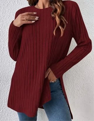 Blusa Larga Borgoña Talla M