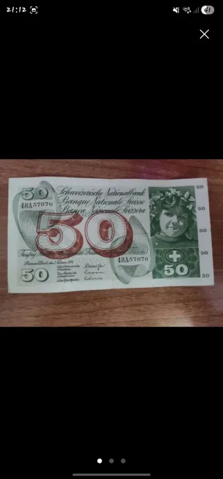 Lote Billetes Suizos Francos