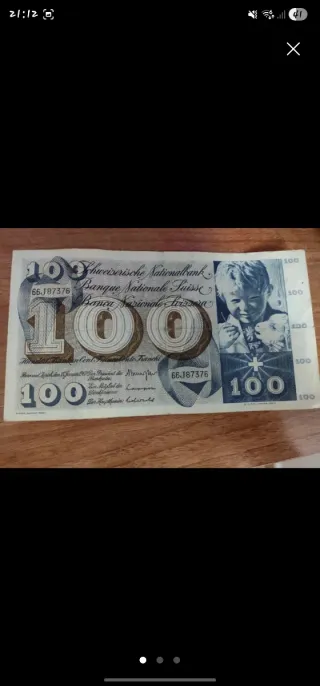 Lote Billetes Suizos Francos