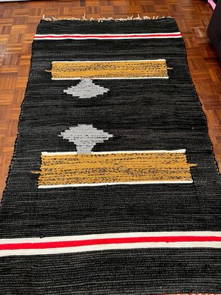 Tappeto Tessuto Nero , cottone nuovp