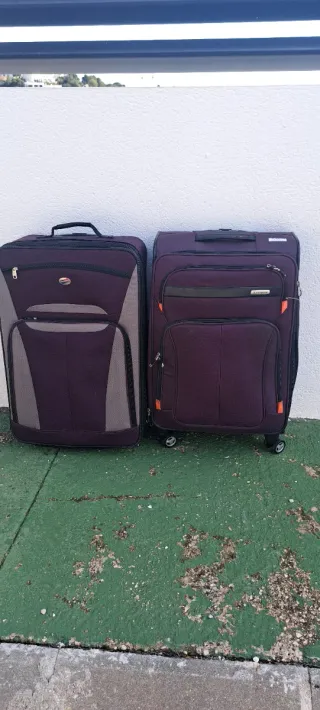 2 Maletas de Viaje Moradas y Grises