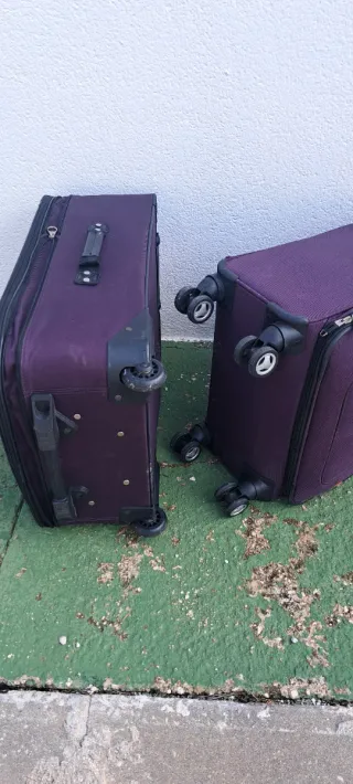 2 Maletas de Viaje Moradas y Grises