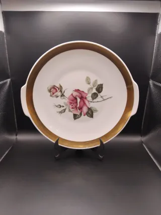 🇨🇿 Fuente porcelana Checa dorada rosas