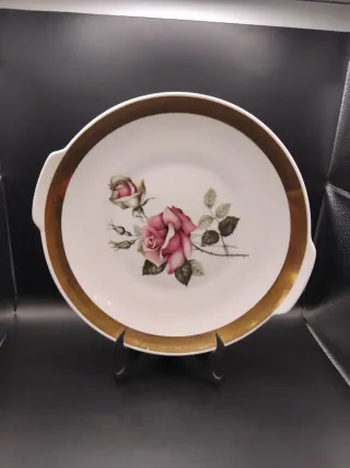 🇨🇿 Fuente porcelana Checa dorada rosas