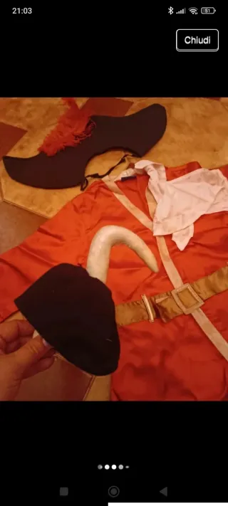 Costume Capitan uncino bimbo 7/8 anni Disney