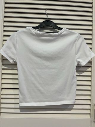 Camiseta Top Básica Blanca Stradivarius Talla S