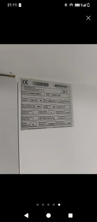 Armario expositor refrigerador Docriluc