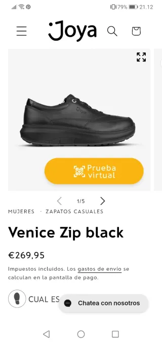 Zapatillas Joya Venice Zip Mujer Negras
