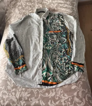 Camisa Zara Mujer Estampada Rayas