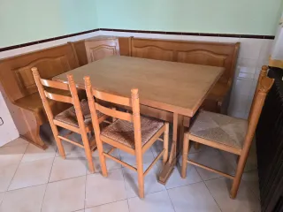 OFERTA! Conjunto cocina: banco rinconero, mesa y s