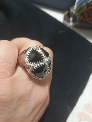 Sortija Rebecca Plata Negra