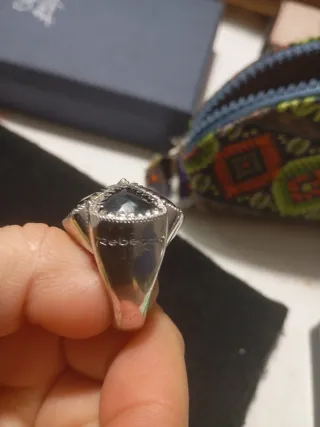 Sortija Rebecca Plata Negra