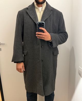 Cappotto lana uomo grigio taglia L