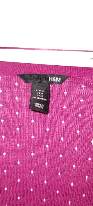 Chaqueta burdeos punto H&M manga corta Talla M