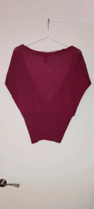 Chaqueta burdeos punto H&M manga corta Talla M