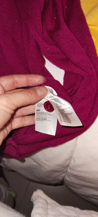 Chaqueta burdeos punto H&M manga corta Talla M
