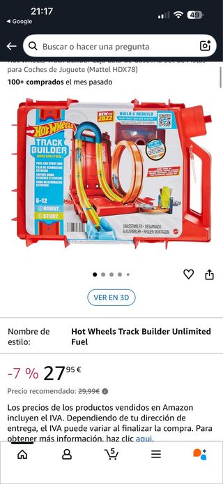 Hotwheels track builder set lata de gasolina