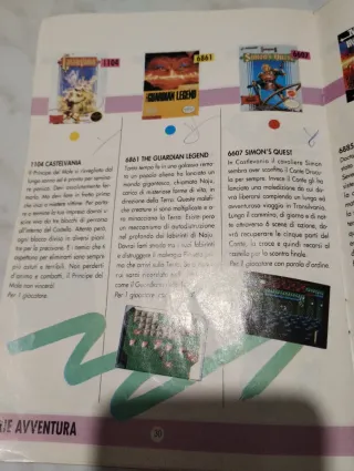Mini Guida elenco giochi Nintendo Nes anni 90