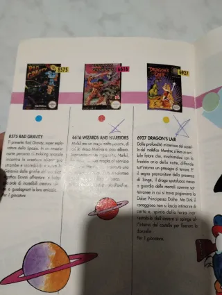 Mini Guida elenco giochi Nintendo Nes anni 90