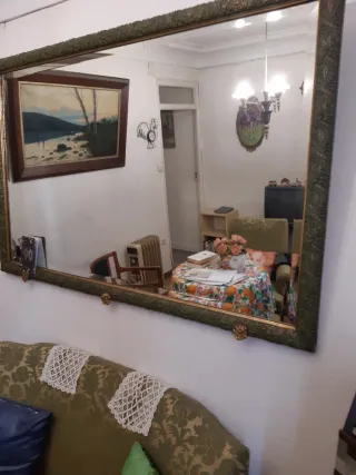 Espejo Grande Dorado y Verde, URGENTE