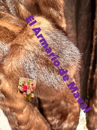 Abrigo piel de pelo natural marrón con viso