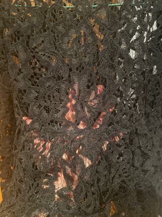 Blusa Zara encaje semitransparente negro S