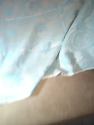 Colcha vintage azul y blanco