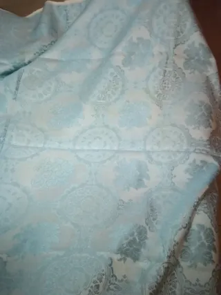 Colcha vintage azul y blanco