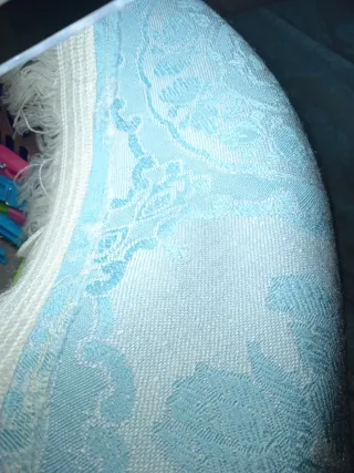 Colcha vintage azul y blanco