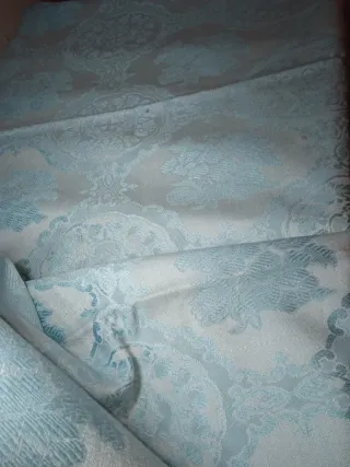 Colcha vintage azul y blanco