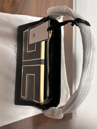 Borsa Elisabetta Franchi nera con dettagli oro