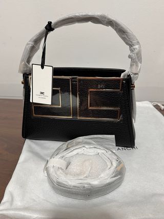 Borsa Elisabetta Franchi nera con dettagli oro