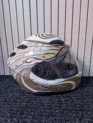 Casco de Moto SHOEI original Blanco y Dorado