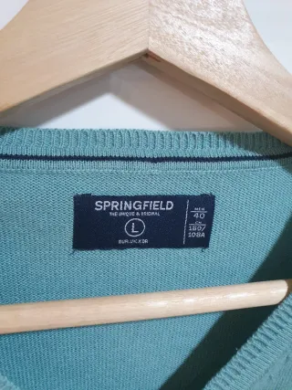 Jersey Springfield cuello pico hombre verde Talla