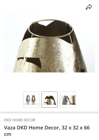 Jarrón Metálico DKD Home Decor Dorado y Plateado