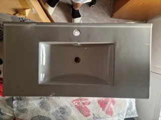 Lavabo de porcelana blanco