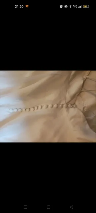 Vestido de novia de crepe y falda de tul caído 36