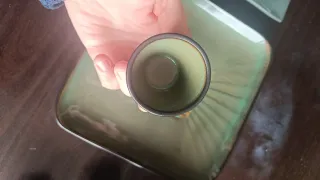 Juego de copas y bandeja de cristal